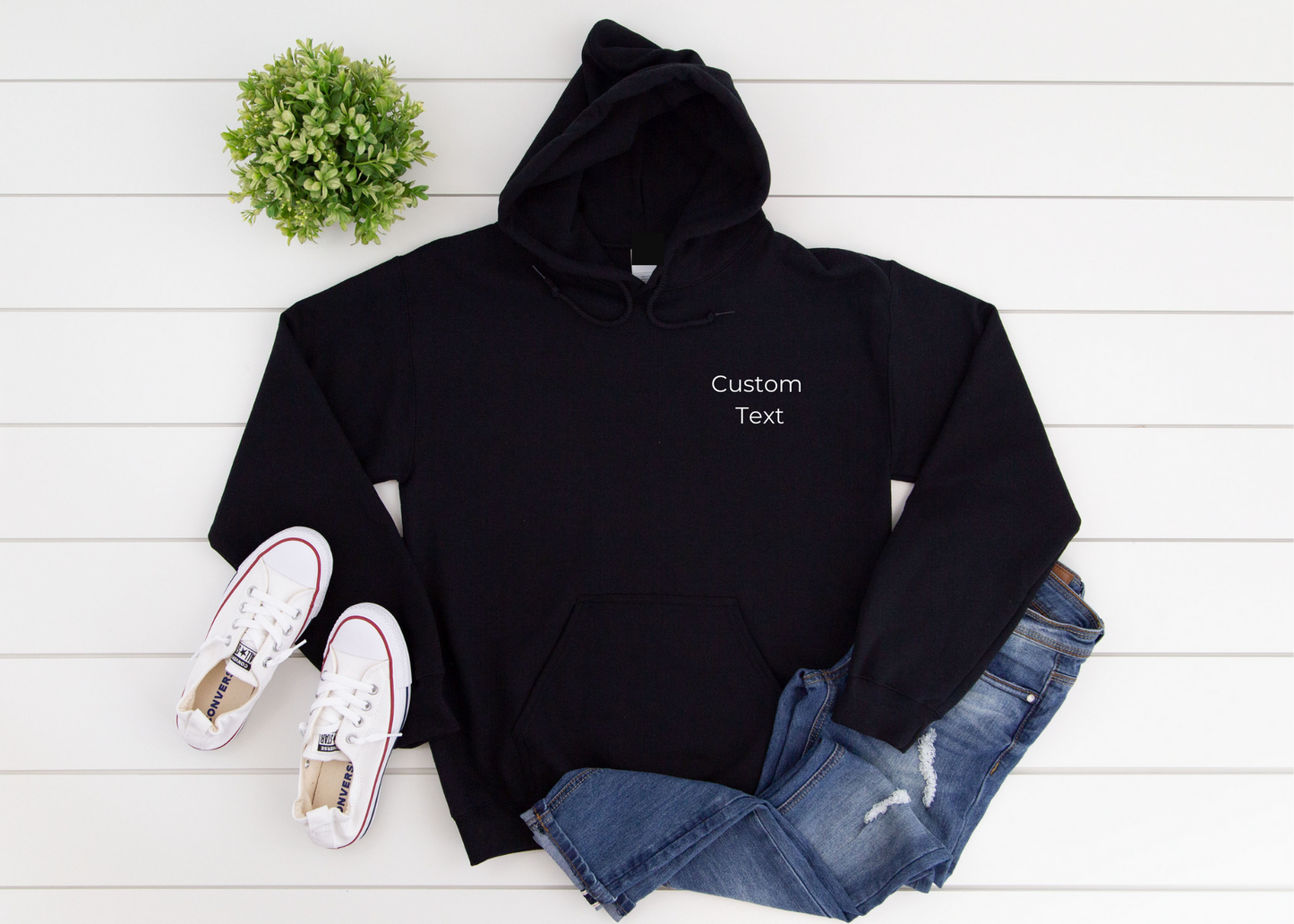 Custom text hoodie sales